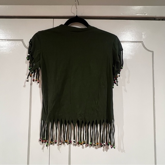 Vintage Beaded Fringe Costa Rica Graphic Crop Top - Picture 3 of 5
